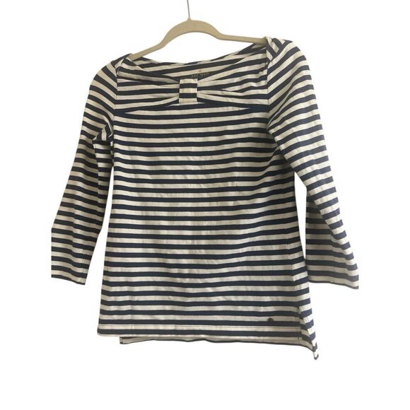 ✨Kate Spade Blue & White Striped Long Sleeve Wheaton Casual Sz Small Top✨ - Picture 6 of 10